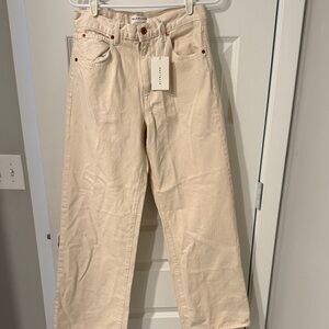 SLVRLAKE Off-White Denim Pants Jeans Wide leg Denim 29 women’s ivory cream GRACE